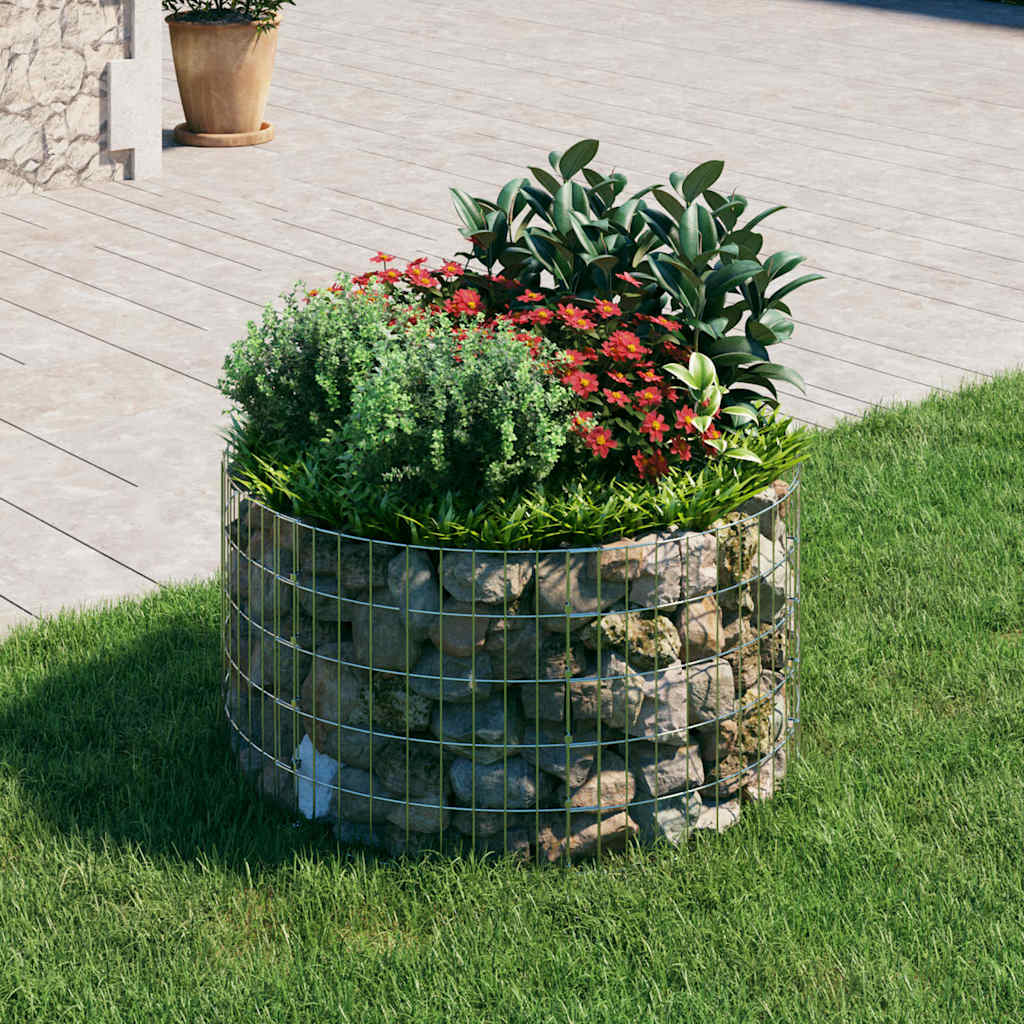 Poteau de gabion Vidaxx rond ø100x50 cm acier galvanisé