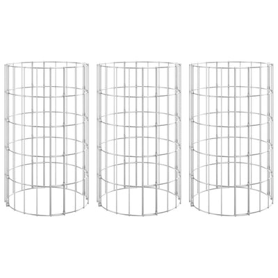 Vidaxl Gabion Planters 3 ST Round Rouled Ø30x50 cm Steel
