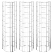 Vidaxl Gabion Planters 3 ST Round Rouled Ø30x100 cm Steel - afbeelding 2