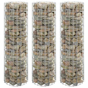 Vidaxl Gabion Planters 3 ST Round Rouled Ø30x100 cm Steel - afbeelding 1
