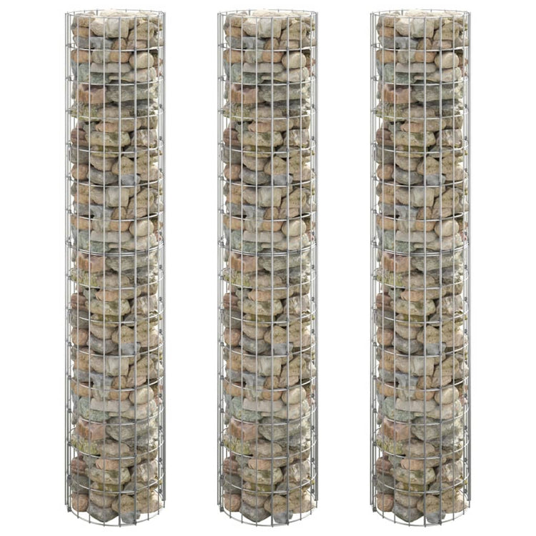 Vidaxl Gabion Planters 3 ST Round Rouled Ø30x150 cm Steel