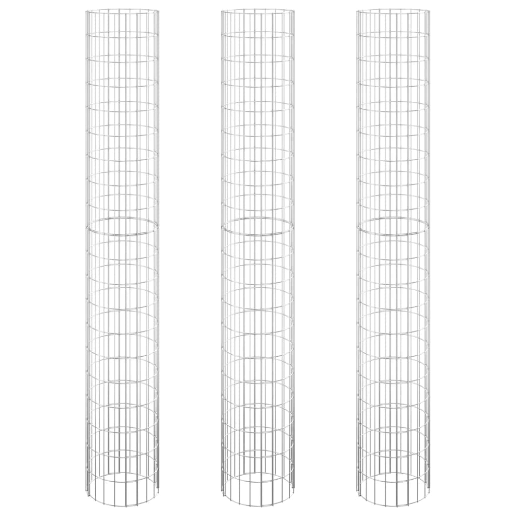 Vidaxl Gabion Planteurs 3 ST Round Rouled Ø30x200 cm Steel