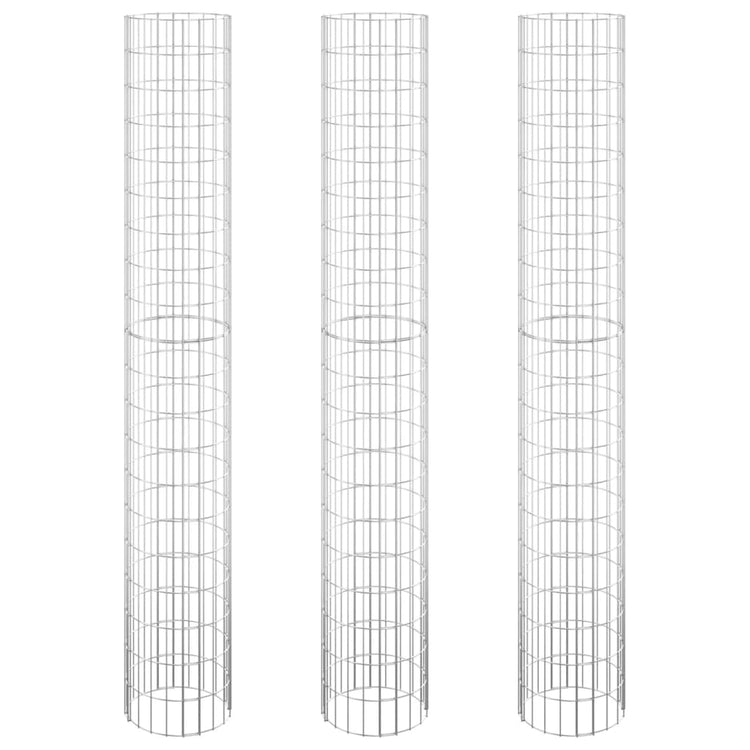 Vidaxl Gabion Planteurs 3 ST Round Rouled Ø30x200 cm Steel