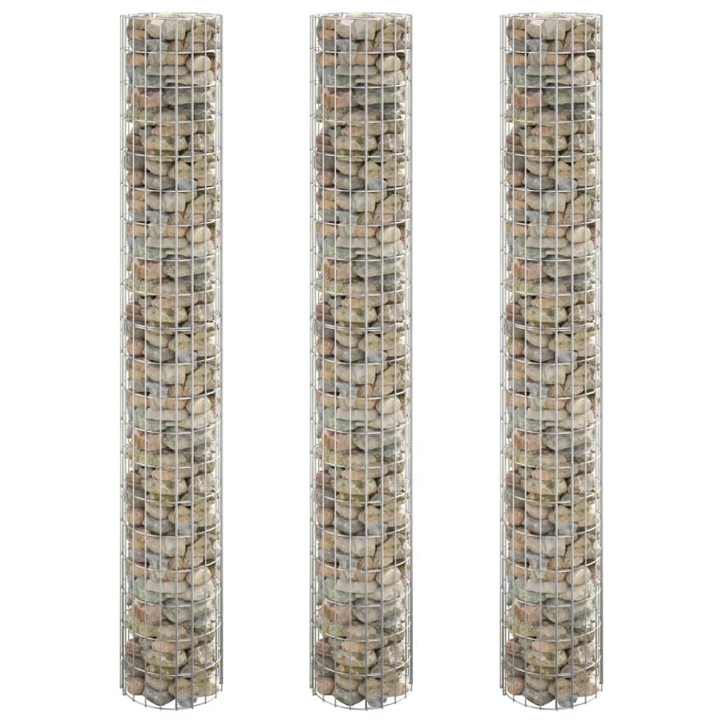 Vidaxl Gabion Planteurs 3 ST Round Rouled Ø30x200 cm Steel