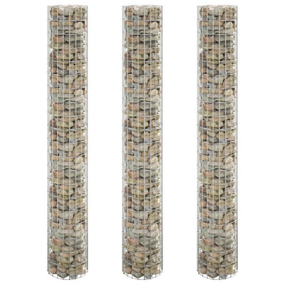 Vidaxl Gabion Planteurs 3 ST Round Rouled Ø30x200 cm Steel
