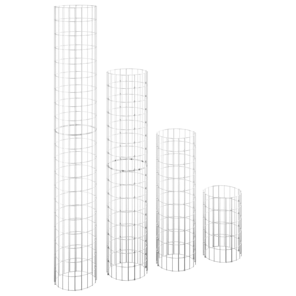 Vidaxl Gabion Planters 4 ST Round Rouaded Ø30x50 100 150 200 cm