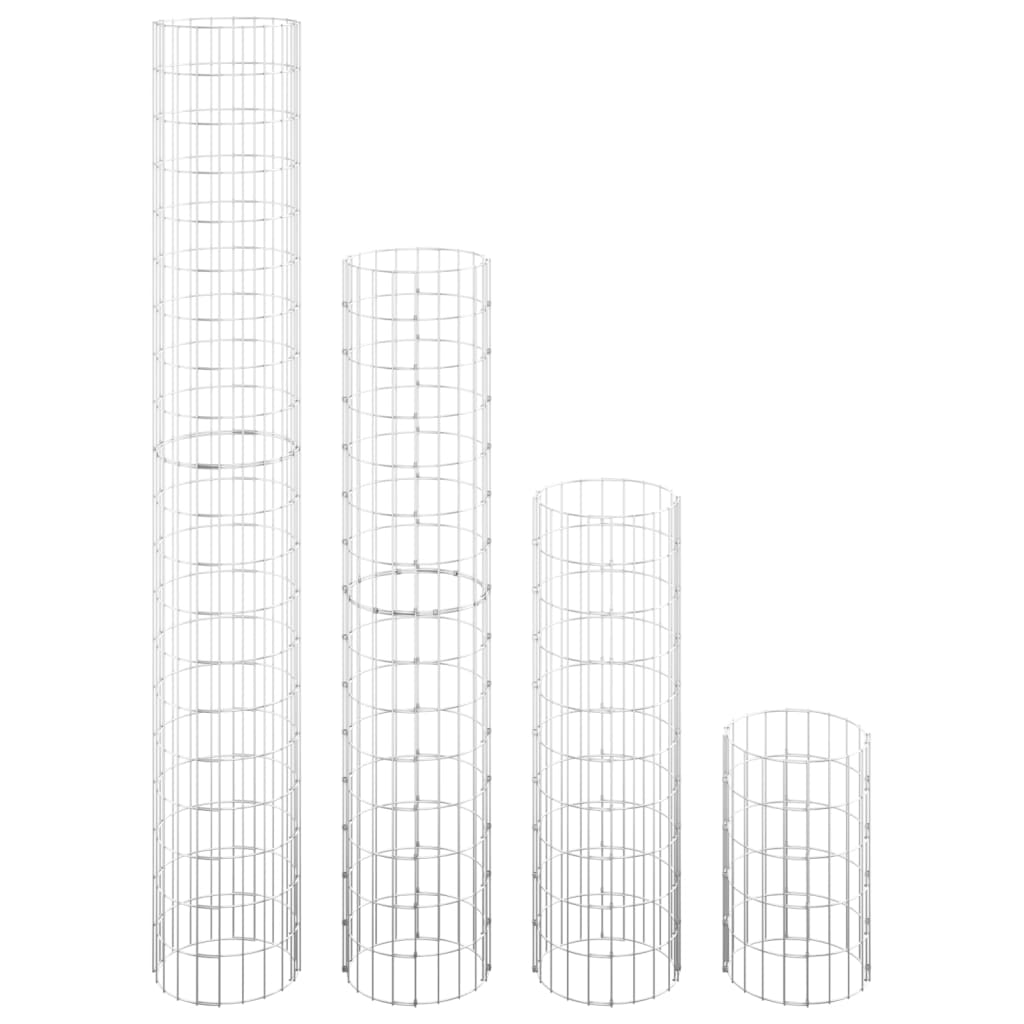 Vidaxl Gabion Planters 4 ST Round Rouaded Ø30x50 100 150 200 cm