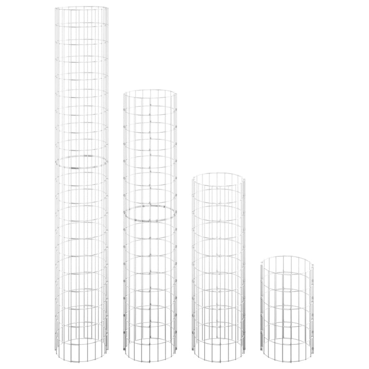 Vidaxl Gabion Planters 4 ST Round Rouaded Ø30x50 100 150 200 cm