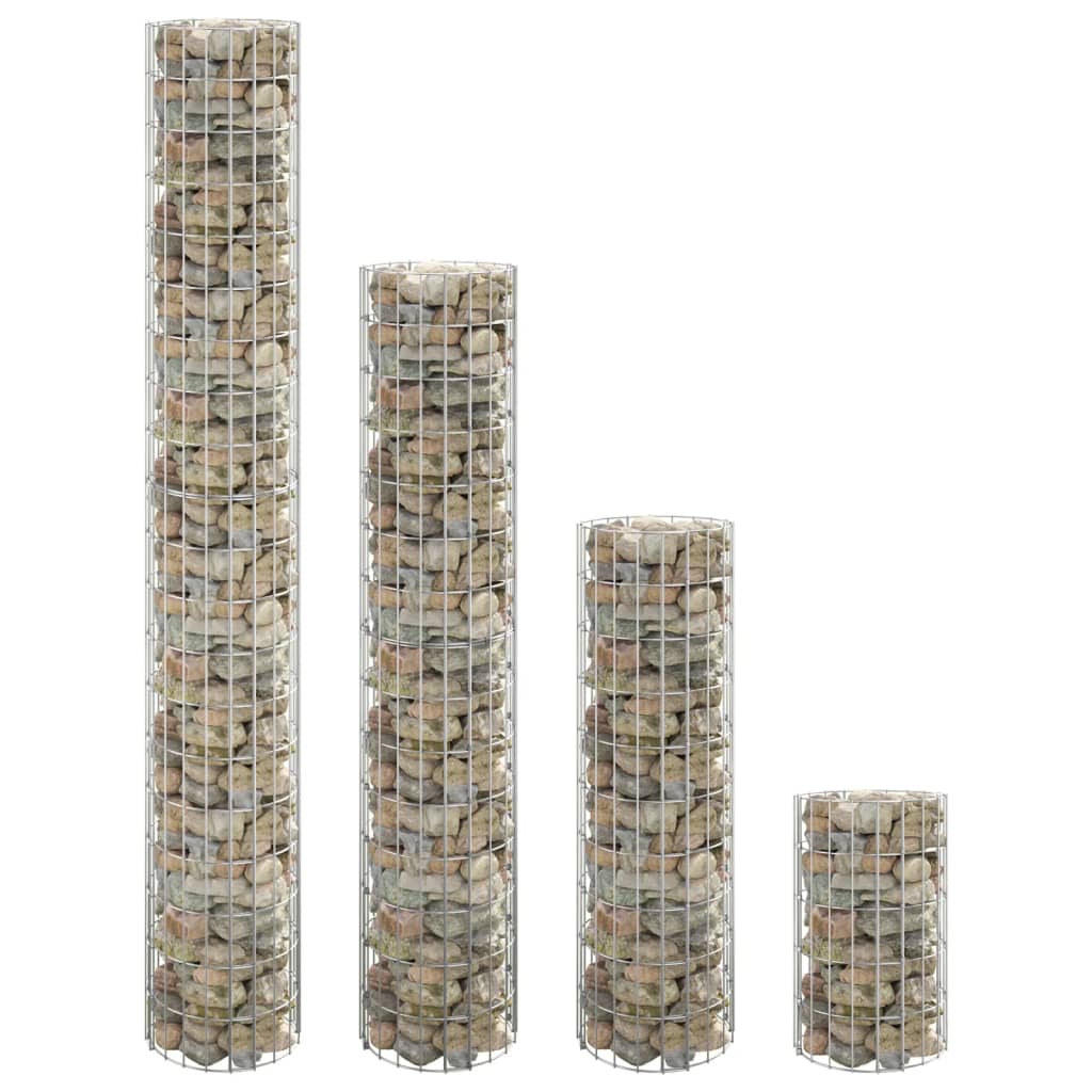 Vidaxl Gabion Planters 4 ST Round Rouaded Ø30x50 100 150 200 cm
