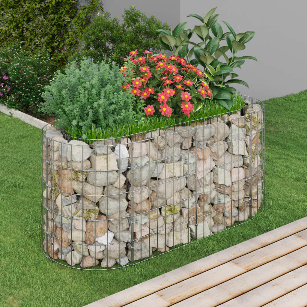 Vidaxl Gabion Planter surélevé 120x50x50 cm de fer galvanisé