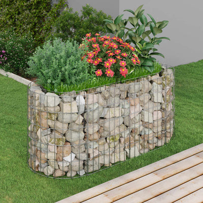 Vidaxl Gabion Planter surélevé 120x50x50 cm de fer galvanisé