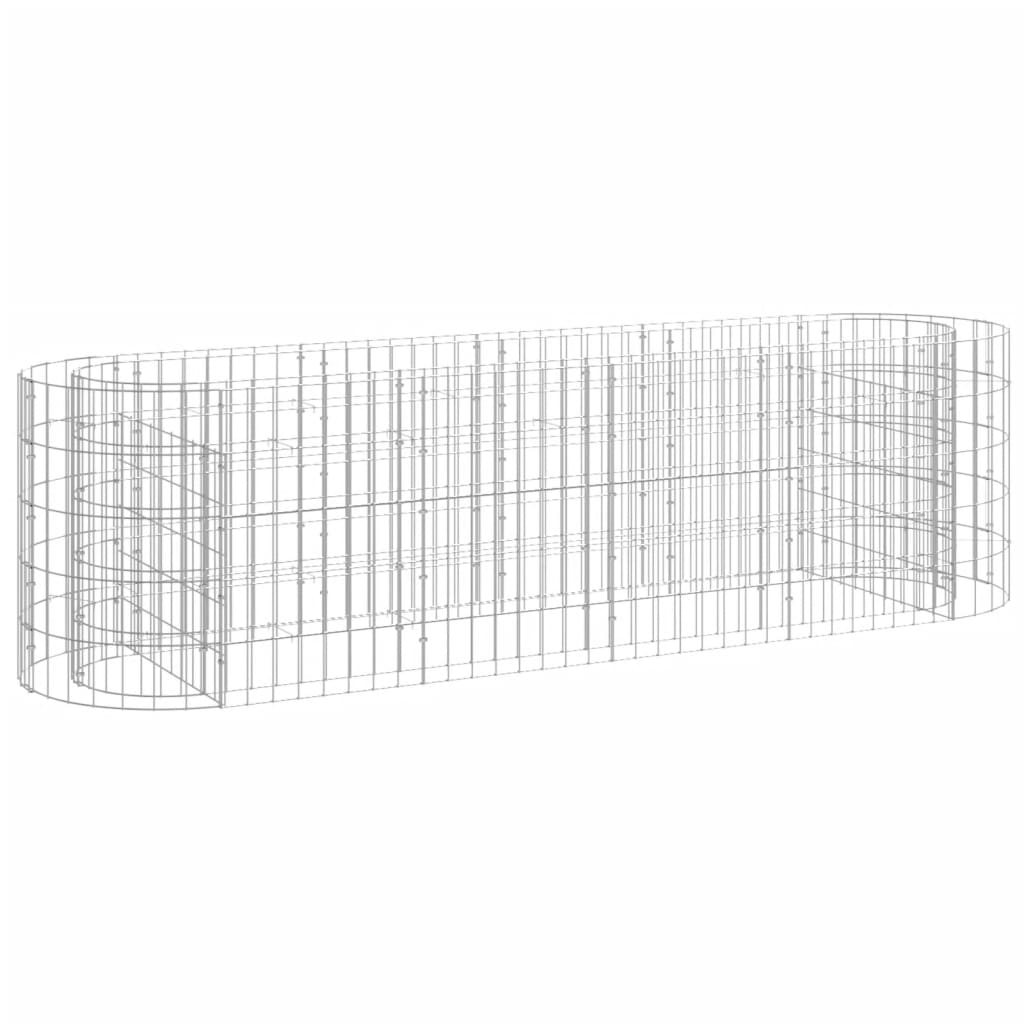 Vidaxl Gabion Planter surélevé 190x50x50 cm fer galvanisé