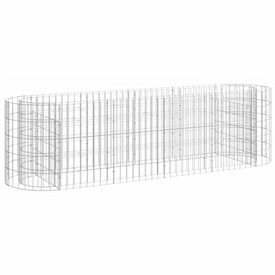 Vidaxl Gabion Planter surélevé 190x50x50 cm fer galvanisé