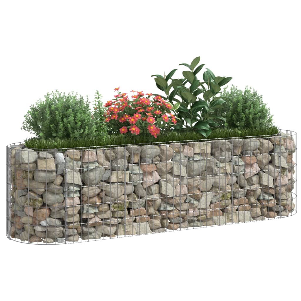 Vidaxl Gabion Planter surélevé 190x50x50 cm fer galvanisé