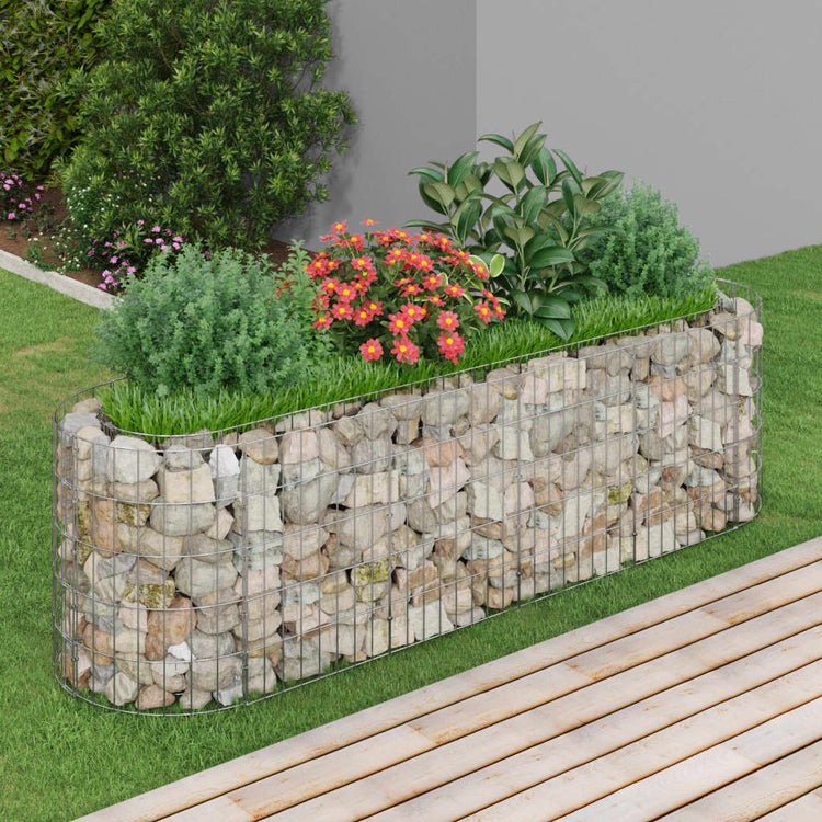 Vidaxl Gabion Planter surélevé 190x50x50 cm fer galvanisé