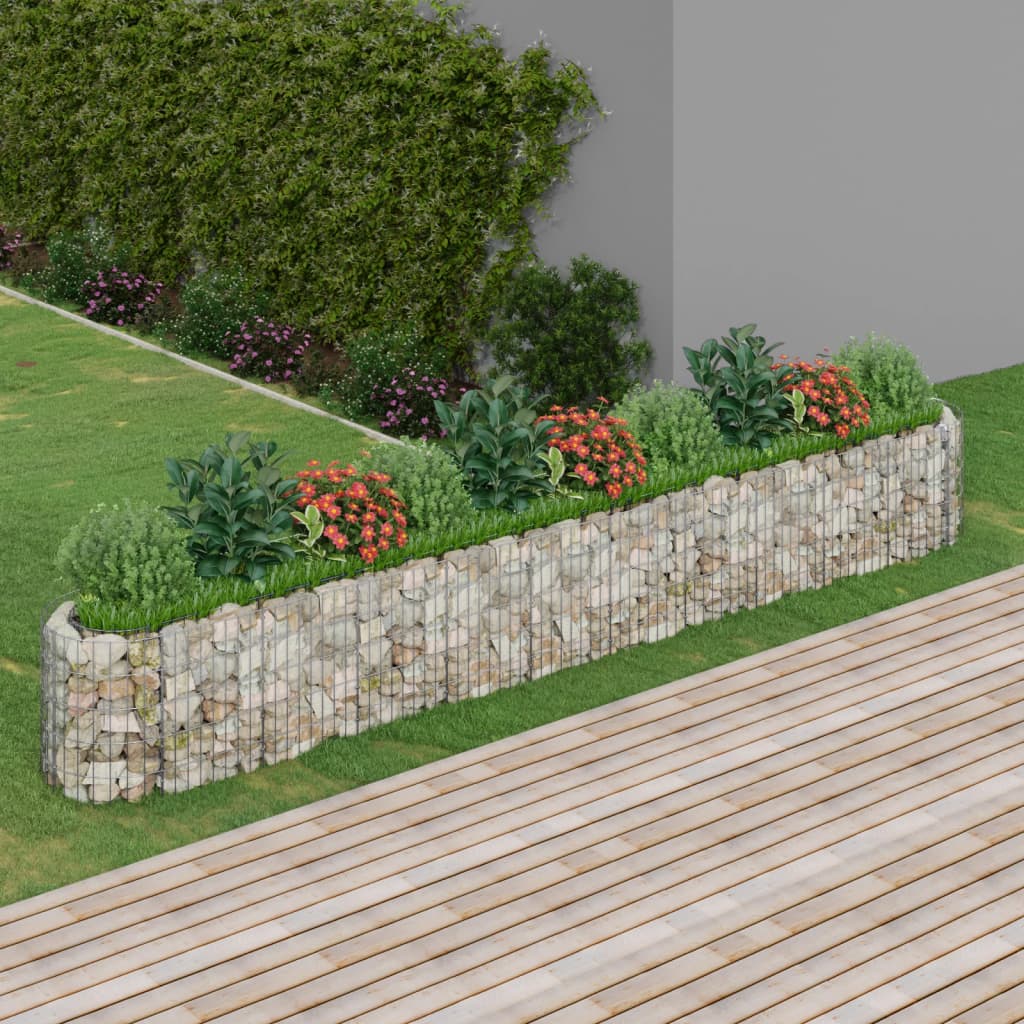 Vidaxl Gabion Planter insenté 400x50x50 cm fer galvanisé