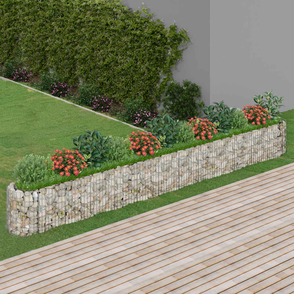Vidaxl Gabion Planter surélevé 470x50x50 cm de fer galvanisé