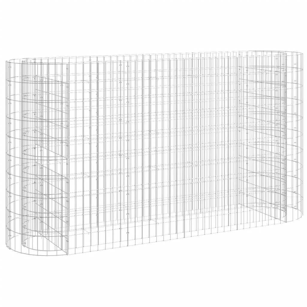 Vidaxl Gabion Planter surélevé 190x50x100 cm fer galvanisé