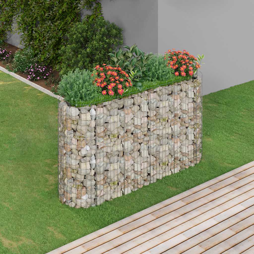 Vidaxl Gabion Planter surélevé 190x50x100 cm fer galvanisé