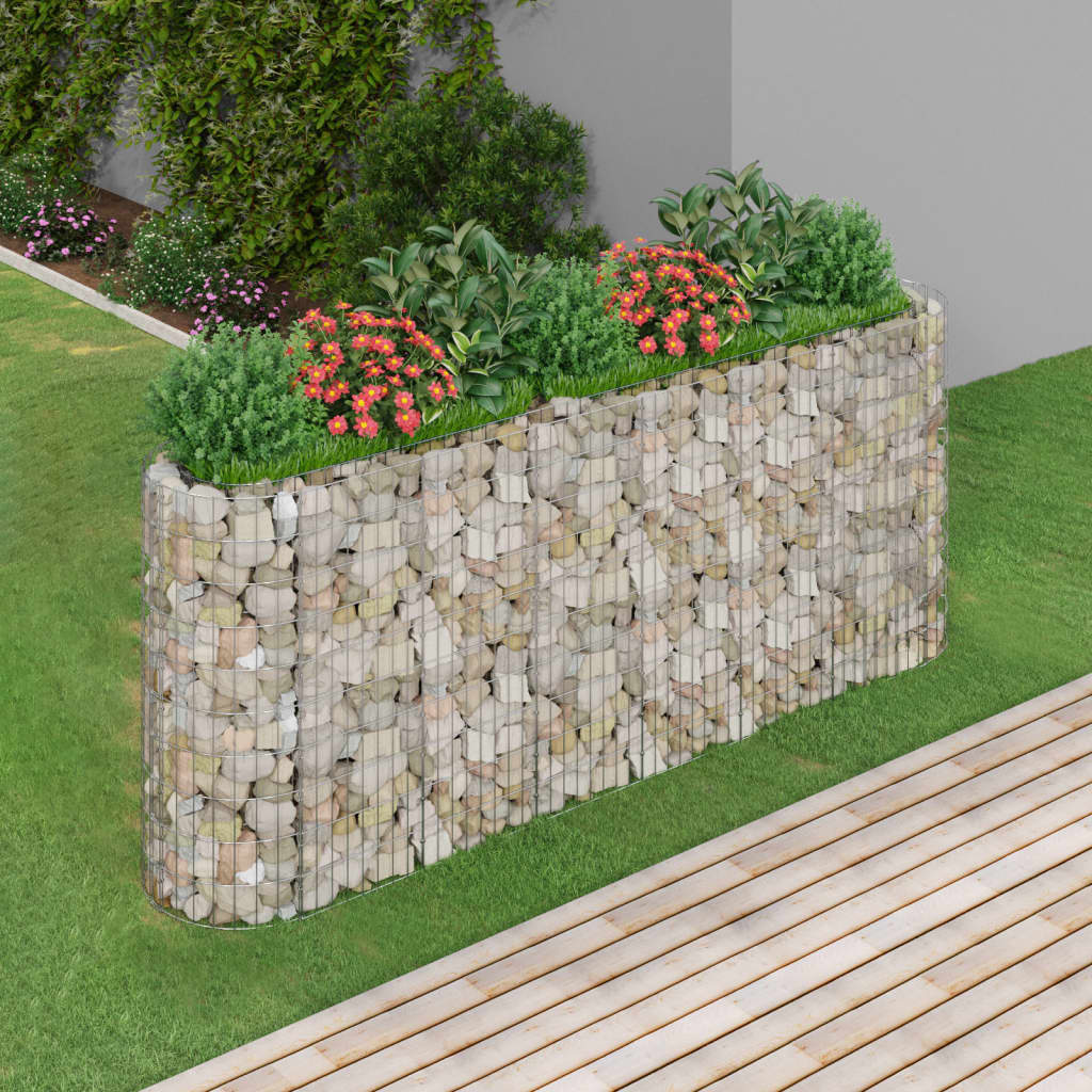 Vidaxl Gabion Planter a augmenté le fer galvanisé 260x50x100 cm