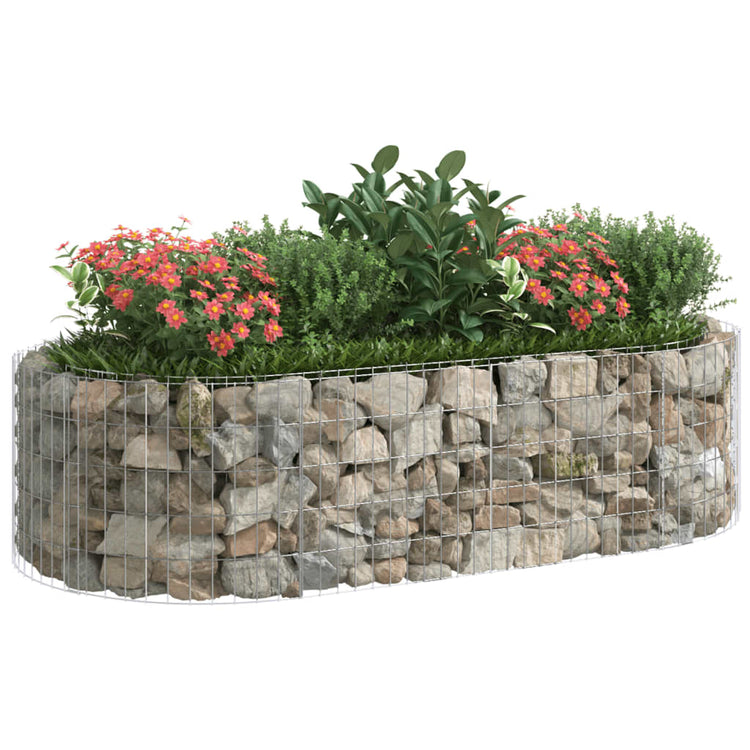 Vidaxl Gabion Planter surélevé 200x100x50 cm fer galvanisé