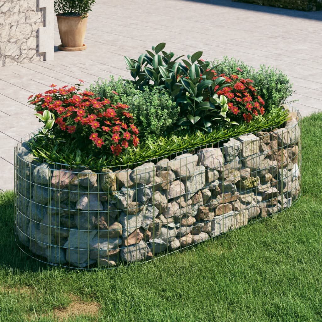 Vidaxl Gabion Planter surélevé 200x100x50 cm fer galvanisé