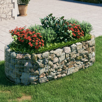 Vidaxl Gabion Planter surélevé 200x100x50 cm fer galvanisé