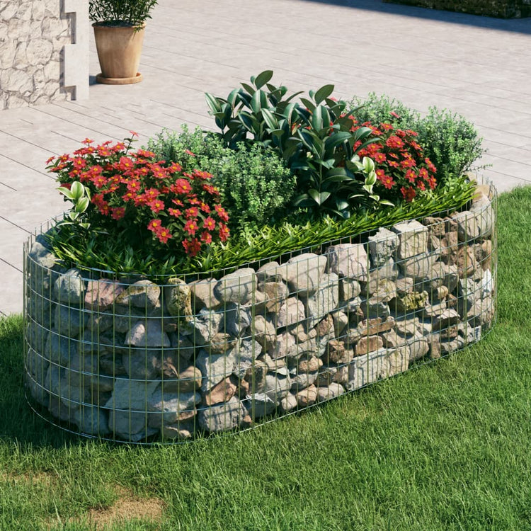 Vidaxl Gabion Planter surélevé 200x100x50 cm fer galvanisé