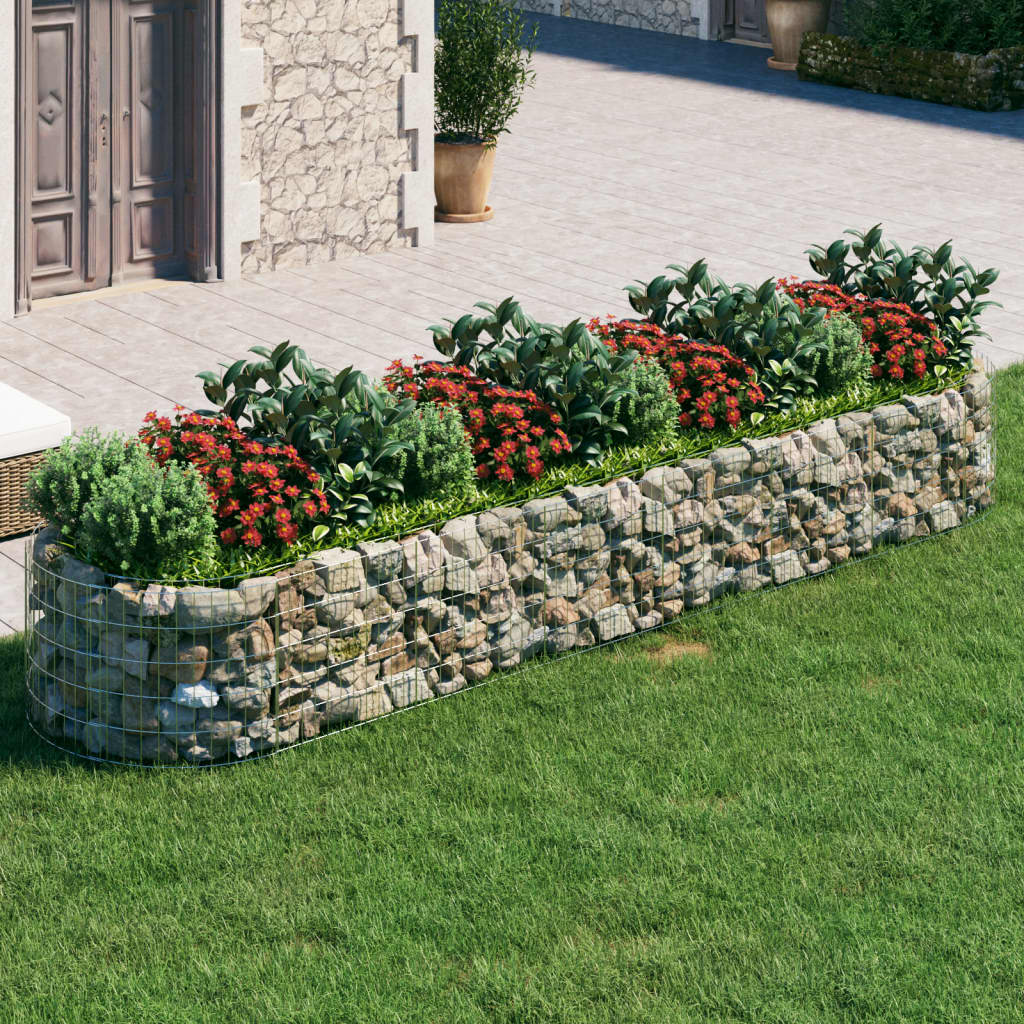 Vidaxl Gabion Planter insenté 400x100x50 cm fer galvanisé