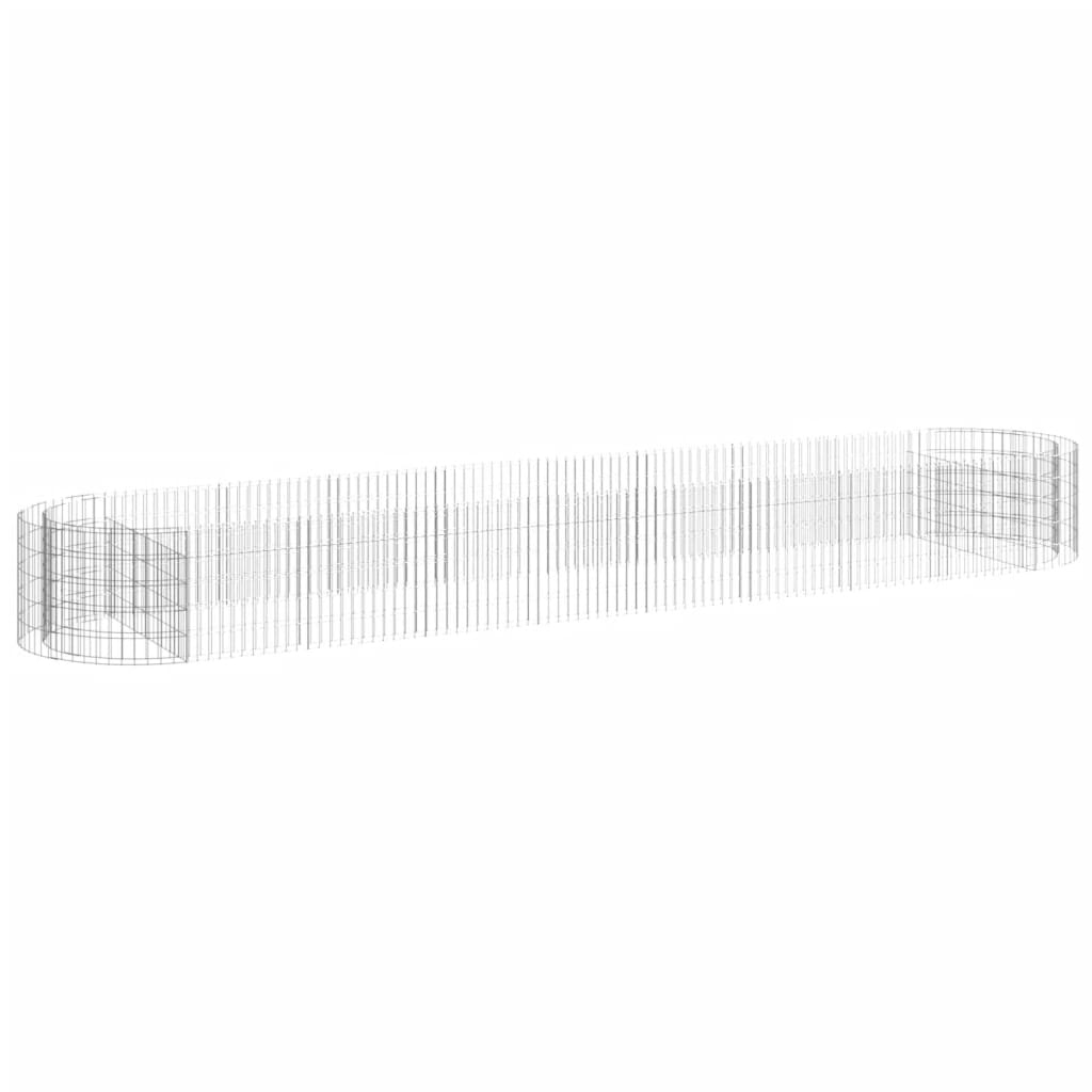 Vidaxl Gabion Planter surélevé 500x100x50 cm de fer galvanisé