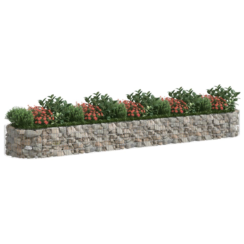 Vidaxl Gabion Planter surélevé 500x100x50 cm de fer galvanisé