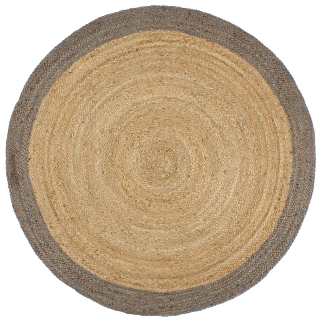Viaxl tapis fait à la main avec un bord gris 240 cm jute