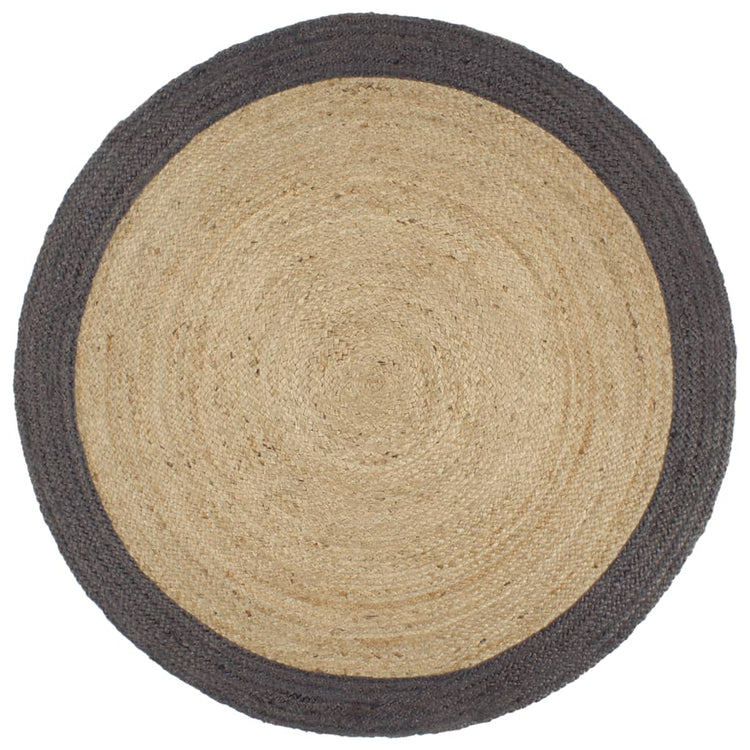 Viaxl tapis fait à la main avec une bordure gris foncé 210 cm jute