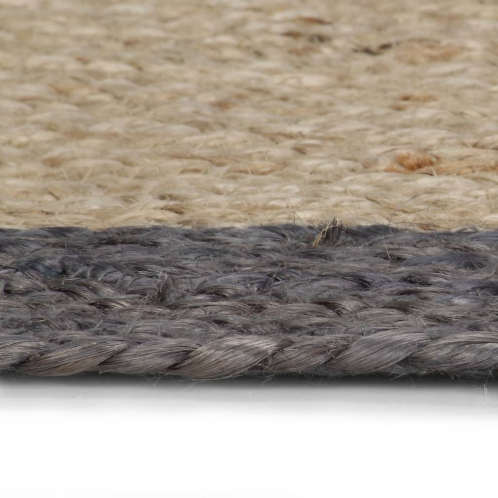 Viaxl tapis fait à la main avec une bordure gris foncé 210 cm jute