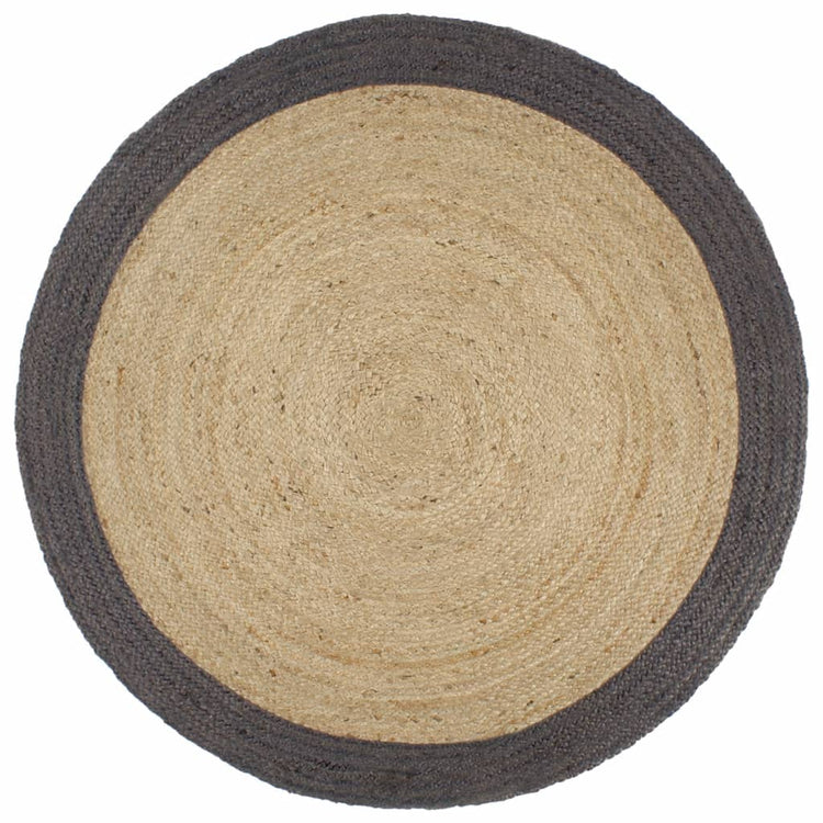 Viaxl tapis fait à la main avec une bordure gris foncé 240 cm jute