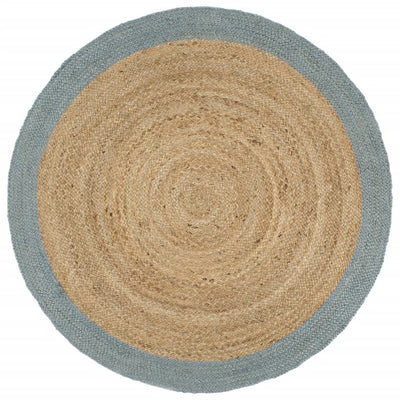 Viaxl tapis fait à la main avec une bordure verte olive 180 cm jute
