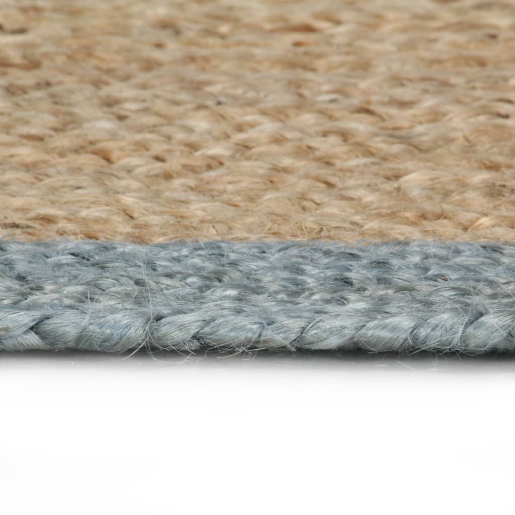Viaxl tapis fait à la main avec une bordure verte olive 180 cm jute