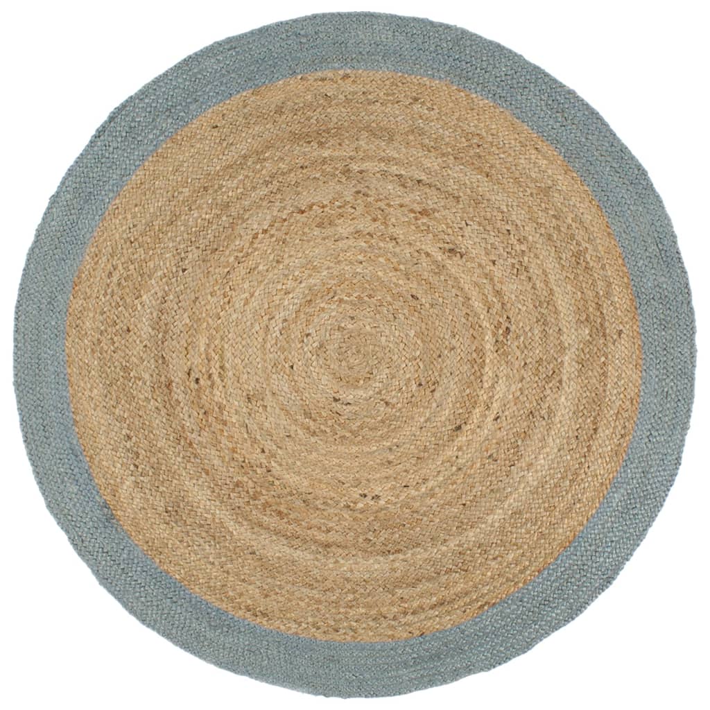 Vidaxl tapis fait à la main avec une bordure verte olive 210 cm jute