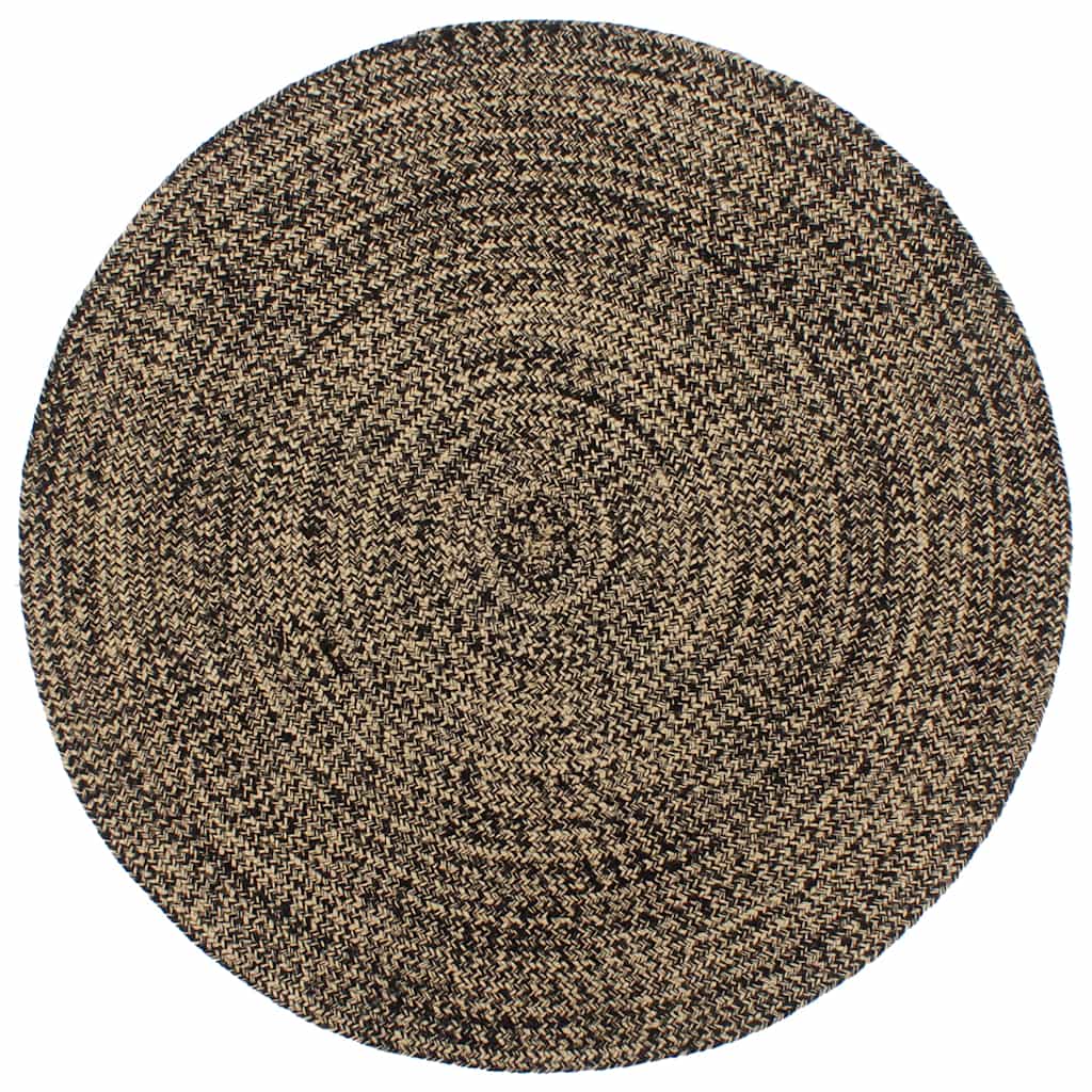 Vidaxl tapis fait à la main 180 cm de jute noire et marron
