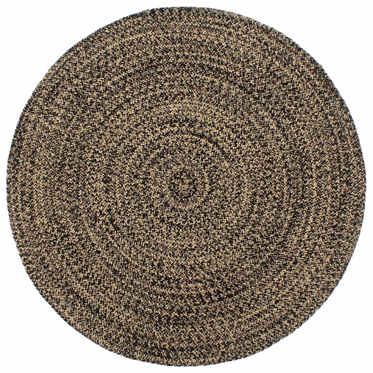 Vidaxl tapis fait à la main 180 cm de jute noire et marron