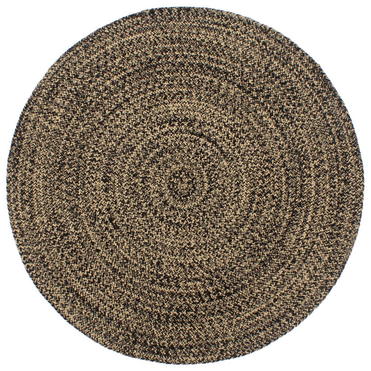 Vidaxl tapis fait à la main 210 cm de jute noire et marron