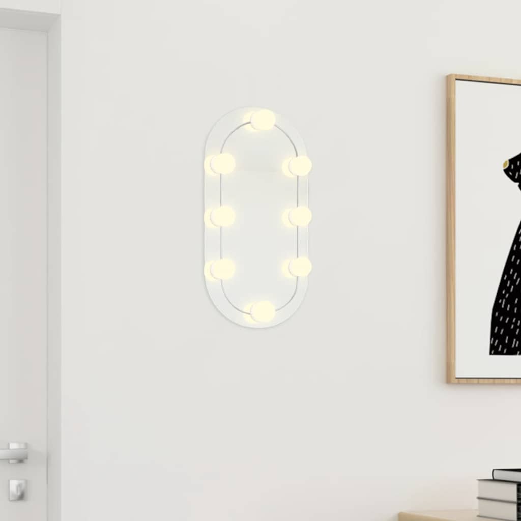 Miroir Vidaxl avec éclairage LED 40x20 cm ovale