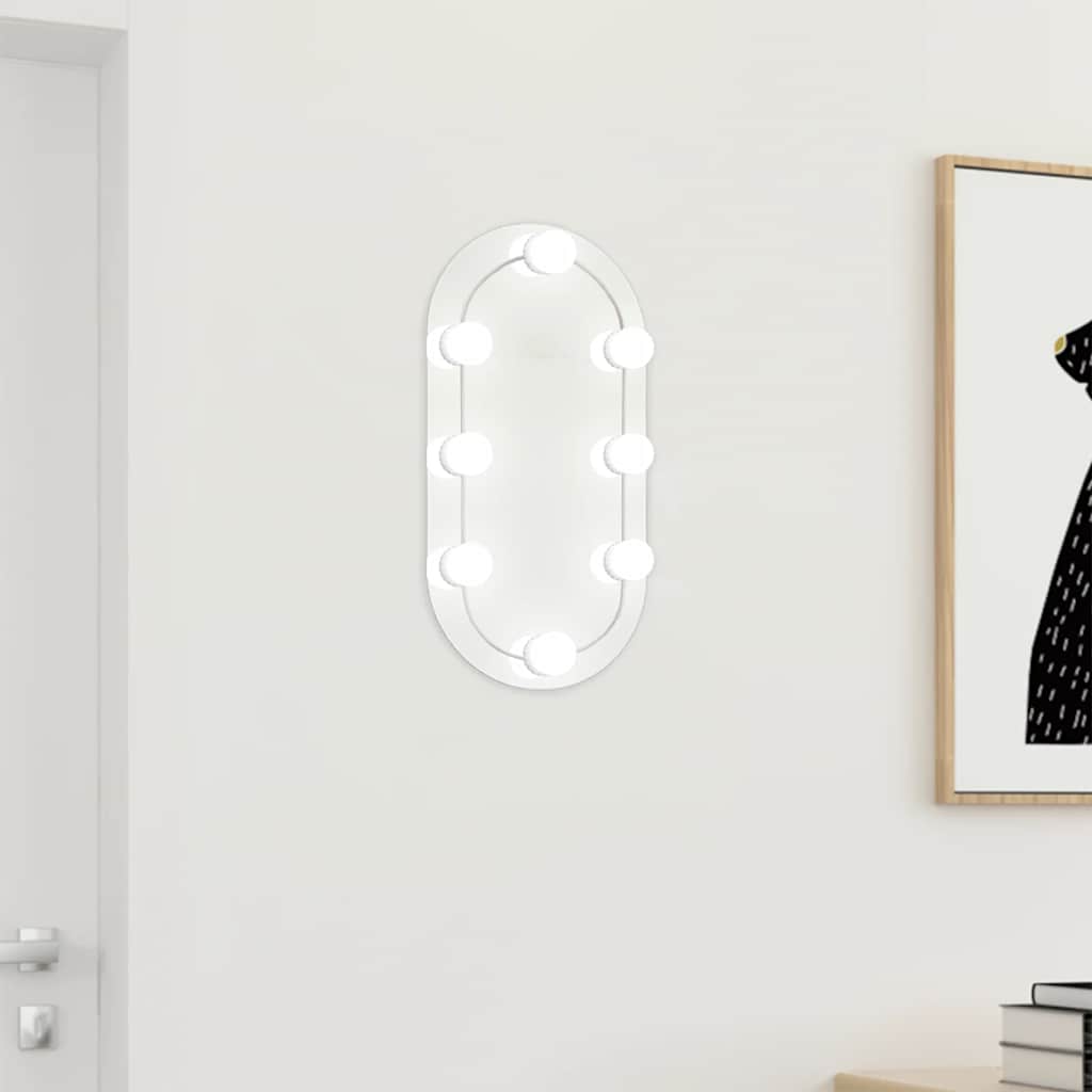 Miroir Vidaxl avec éclairage LED 40x20 cm ovale