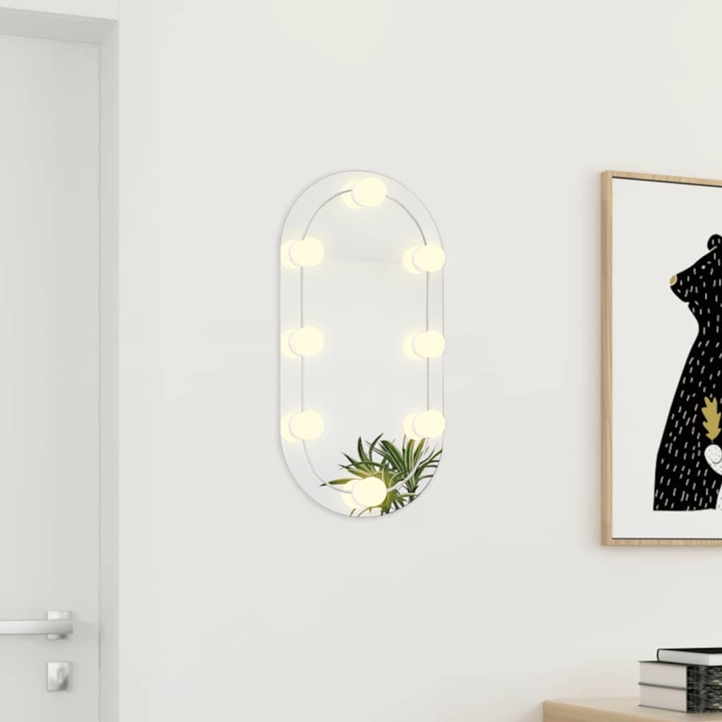 Miroir Vidaxl avec éclairage LED Verre de 60x30 cm