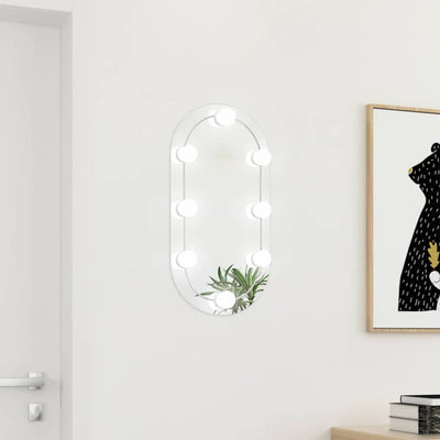 Miroir Vidaxl avec éclairage LED Verre de 60x30 cm