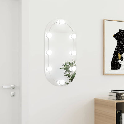 Miroir Vidaxl avec éclairage LED Verre de 80x40 cm