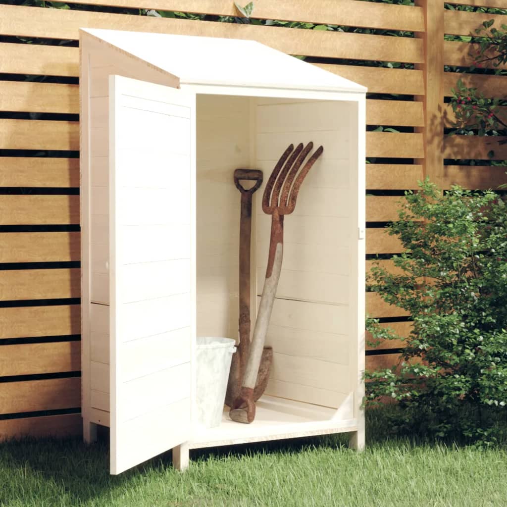 Vidaxl hangar de jardin 55x52x112 cm en pin massif blanc