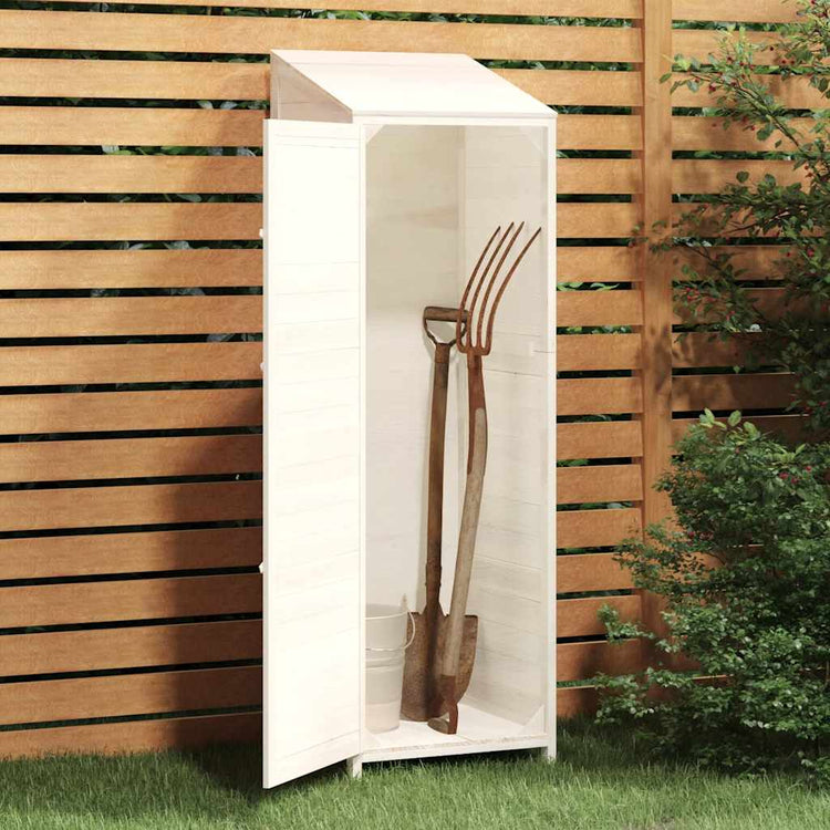 Vidaxl hangar de jardin 55x52x174,5 cm de pin massif blanc