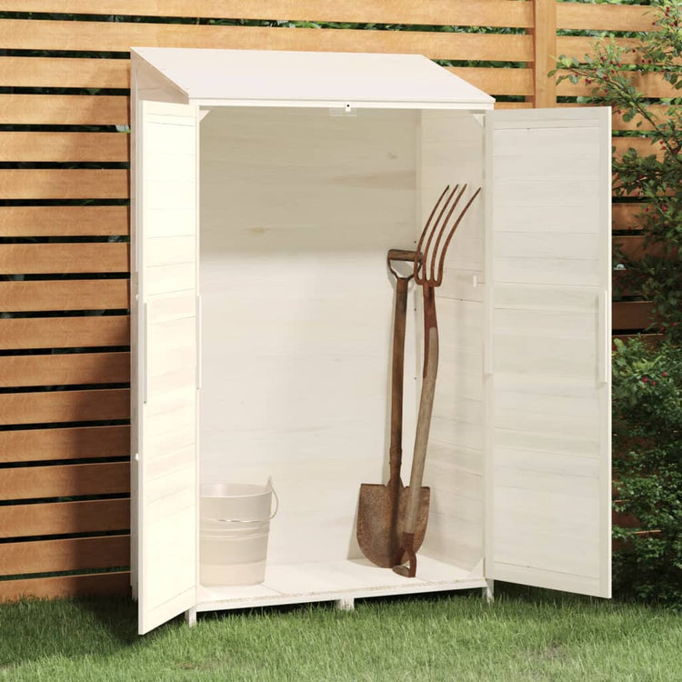 Vidaxl jardin hangar 102x52x174.5 cm Pine solide blanc