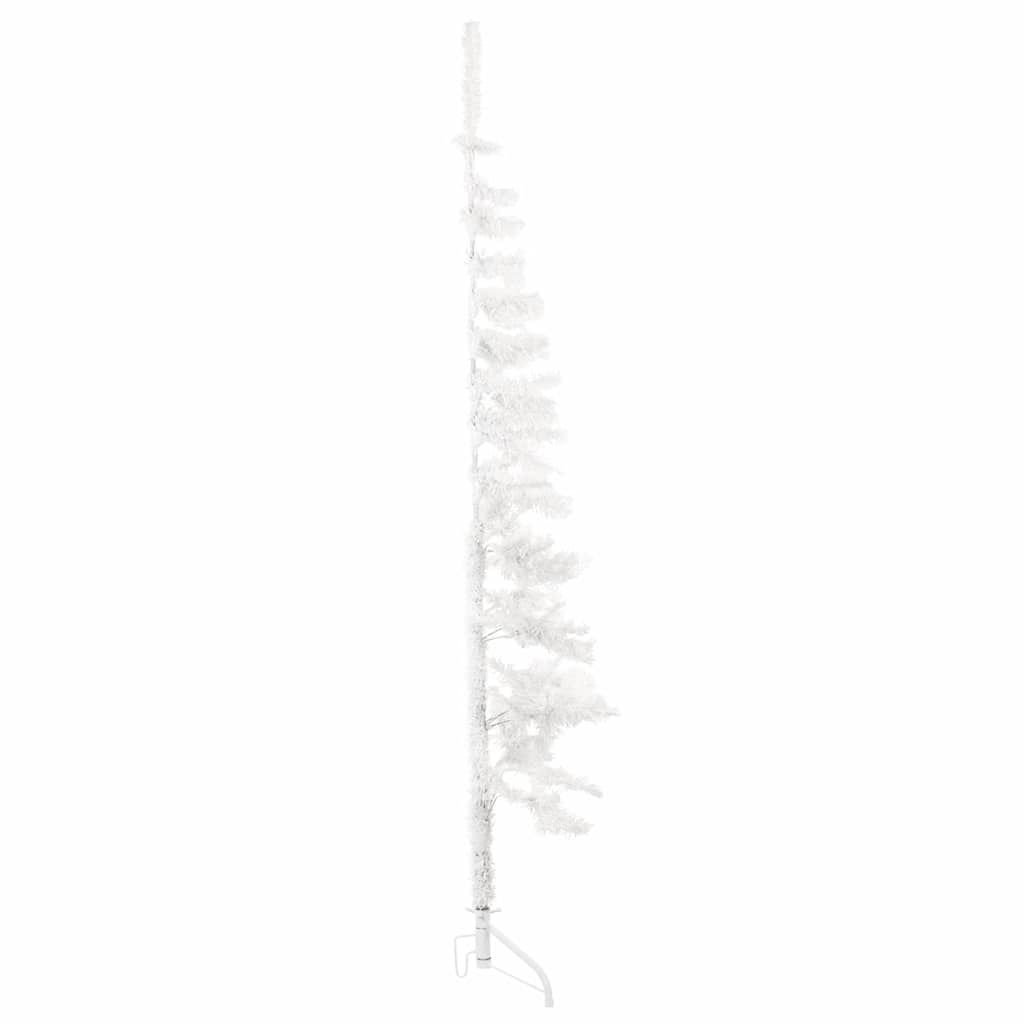 Vidaxl kunstkerstboom moitié avec un blanc standard à 150 cm blanc